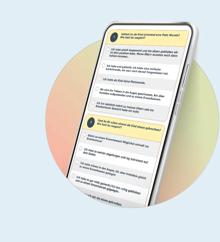 Handy mit Text Selbsttest auf dem Handy